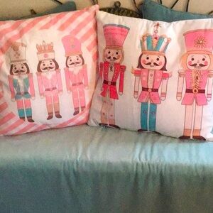 Pillows- Item 3- Set of Two Whimsical Nutcracker Pillows.